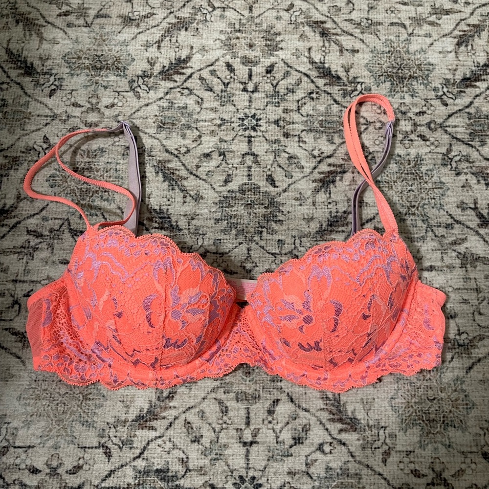 Victoria's Secret Coral Lace Bra